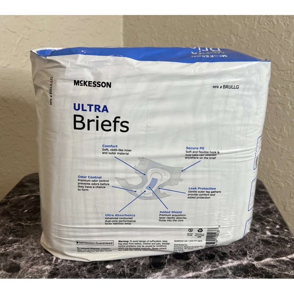 Mckesson Ultra Briefs (Unisex) Heavy Absorbency. Size L